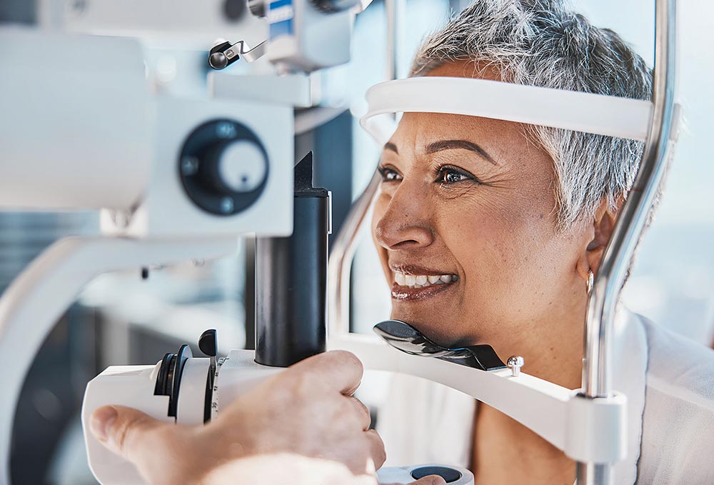 Senior Getting Eyes Checked Cataract Surgery