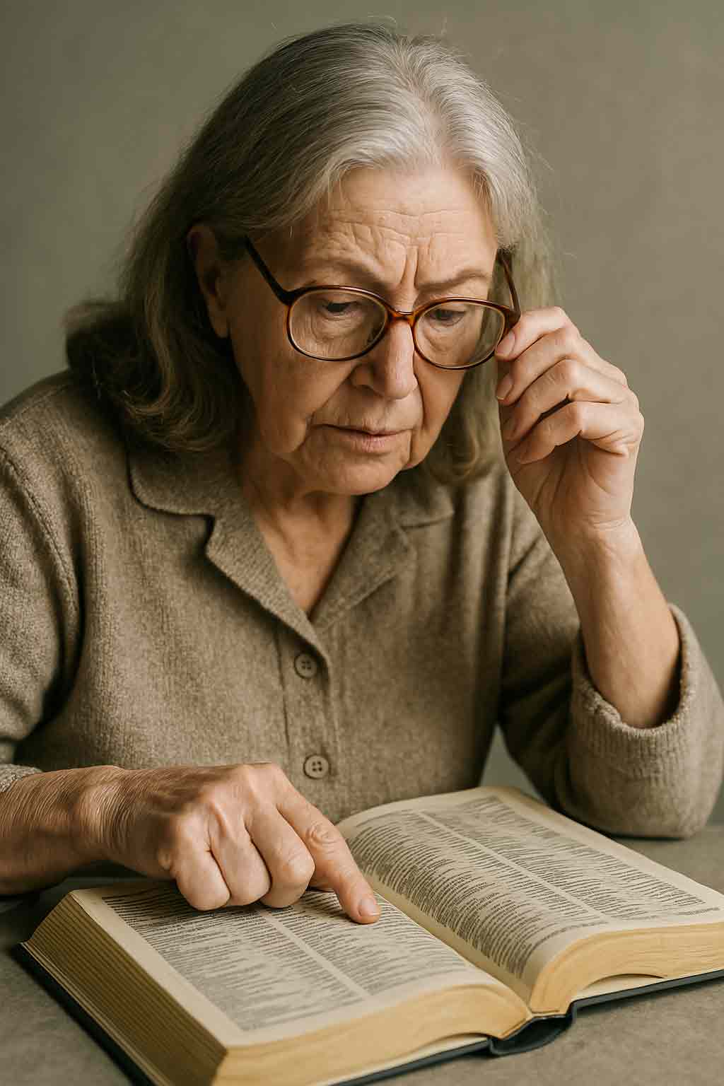 Older-Woman-looking-at-phone-book Cataract Surgery in Austin